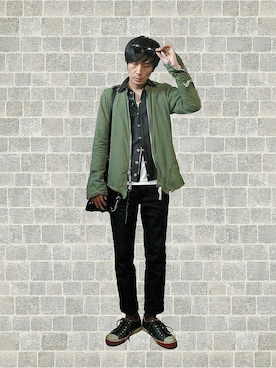 「FAR EASTERN ENTHUSIAST（ファーイースタンエンスージアスト）のアイテム（ジャケット/アウター）」を使った、h.s.k.さん（メンズ・176cm）の冬コーディネート