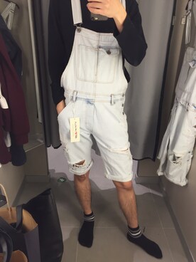「H&M（エイチ・アンド・エム）のアイテム（オールインワン・サロペット）」を使った、kitelvvさん（メンズ・177cm）の春コーディネート