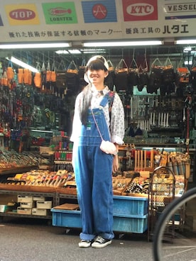 「大阪」｜「アイテム（オールインワン・サロペット）」を使った、小拗さん（レディース・166cm）の春コーディネート
