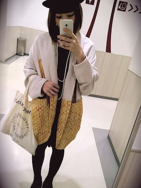 「黒ワンピ」｜「アイテム（その他アウター）」を使った、aisさん（レディース・153cm）の秋コーディネート