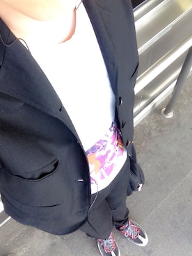 「tricot COMME des GARCONS（トリココムデギャルソン）のアイテム（テーラードジャケット）」を使った、佐藤 晶太さん（メンズ・174cm）の秋コーディネート