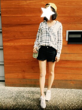 「DAWNのアイテム」を使った、Joy Tsaiさん（レディース・166cm）の春コーディネート