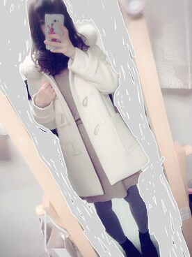 「snidel」｜「アイテム（ダッフルコート）」を使った、ひめかさん（レディース・153cm）の冬コーディネート