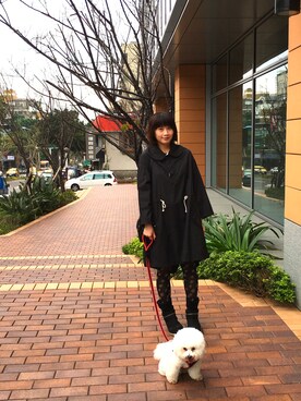 「tricot COMME des GARCONS（トリココムデギャルソン）のアイテム（ブーツ）」を使った、Nicoleさん（レディース・164cm）の冬コーディネート