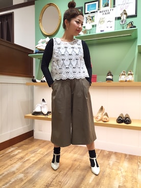 「Tストラップパンプス」｜ORientalTRaffic 五反田東急スクエア店さん（レディース・153cm）の春コーディネート
