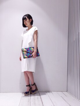 「TSURU（ツル）のアイテム（バッグ）」を使った、Shihoさん（レディース・159cm）の春コーディネート