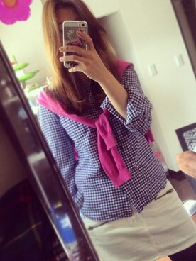 「GAP（ギャップ）のシャツ
（シャツ/ブラウス、ブルー系）」を使った、hareeekoさん（レディース・155cm）の春コーディネート