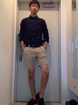 「SHIPS（シップス）のアイテム（その他シューズ）」を使った、ゆーすさん（メンズ・180cm）の夏コーディネート