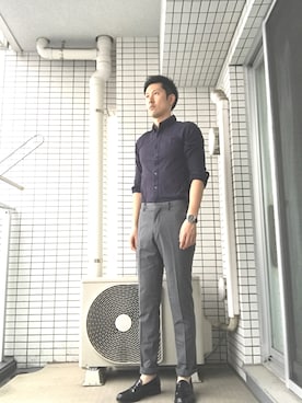 「SHIPS（シップス）のアイテム（その他シューズ）」を使った、ゆーすさん（メンズ・180cm）の秋コーディネート