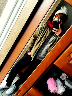 「GLOBAL WORK（グローバルワーク）のアイテム（その他アウター）」を使った、Hirokiさん（メンズ・180cm・20代）の冬コーディネート