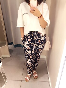 「Etam（エタム）のアイテム（パンツ）」を使った、咕叽咕叽啾さん（レディース・160cm）の夏コーディネート