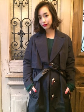 「TOGA PULLA（トーガ　プルラ）のアイテム（その他アウター）」を使った、佐々木香奈さん（レディース・163cm）の冬コーディネート