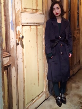 「TOGA PULLA（トーガ　プルラ）のアイテム（その他アウター）」を使った、佐々木香奈さん（レディース・163cm）の冬コーディネート