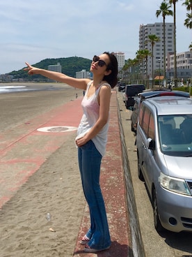 「Castaner（カスタニエール）のアイテム」を使った、佐々木香奈さん（レディース・163cm）の夏コーディネート