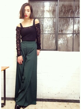 「HafaL（ハーファル）のアイテム」を使った、佐々木香奈さん（レディース・163cm）の夏コーディネート