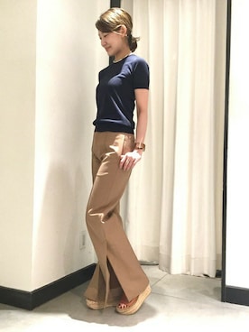 「JOHN SMEDLEY（ジョンスメドレー）のアイテム」を使った、NAOさん（レディース・170cm）の春コーディネート