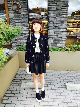 「風邪っぴき」｜「アイテム（ブルゾン）」を使った、はっちゃん( *癶ω癶*)さん（レディース・162cm）の秋コーディネート