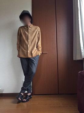 「SUNSEA（サンシー）のアイテム（帽子）」を使った、もふもふさん（メンズ・172cm）の夏コーディネート