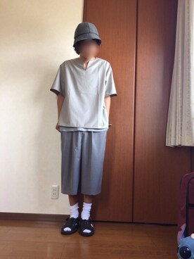 「SUNSEA（サンシー）のアイテム（帽子）」を使った、もふもふさん（メンズ・172cm）の夏コーディネート
