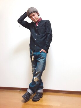 「OLD JOE & CO.（オールドジョーアンドコー）のアイテム（財布/小物）」を使った、もふもふさん（メンズ・172cm）の秋コーディネート