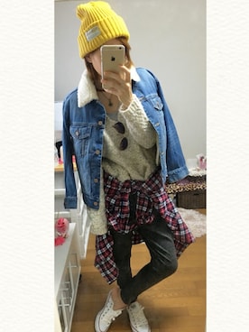 「RCWB（アールシーダブリュービー）のアイテム（ジャケット/アウター）」を使った、はちさん（レディース・166cm）の秋コーディネート