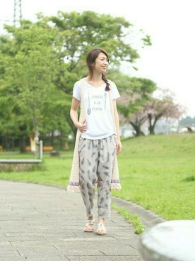 「チチカカ（チチカカ）のアイテム（その他パンツ）」を使った、こがっちさん（レディース・163cm）の春コーディネート