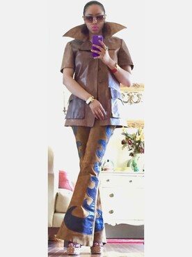 「70's」｜「アイテム（ダウンジャケット/コート）」を使った、Abby Love さん（レディース・165cm）の秋コーディネート