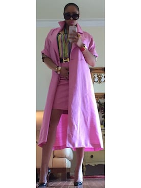 「chic」｜「アイテム（チェスターコート）」を使った、Abby Love さん（レディース・165cm）の秋コーディネート