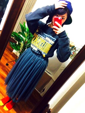 「LIPSERVICE（リップサービス）のアイテム（チェスターコート）」を使った、konkonさん（レディース・150cm）の冬コーディネート