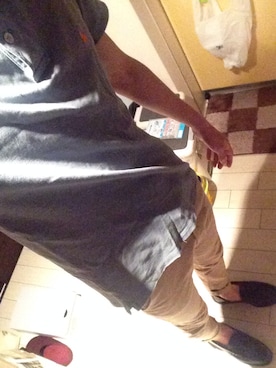 「DHOLIC（ディーホリック）のアイテム（チノパンツ）」を使った、藤田 湧樹さん（メンズ・174cm）の夏コーディネート