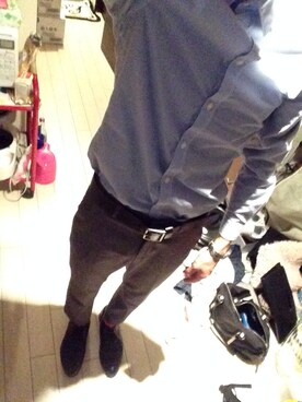 「H&M DIVIDED（エイチアンドエム　ディヴァイデッド）のアイテム（スラックス）」を使った、藤田 湧樹さん（メンズ・174cm）の夏コーディネート