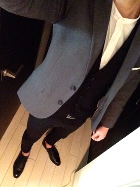 スーツジャケットを使った スタンドカラー のメンズ人気ファッションコーディネート Wear