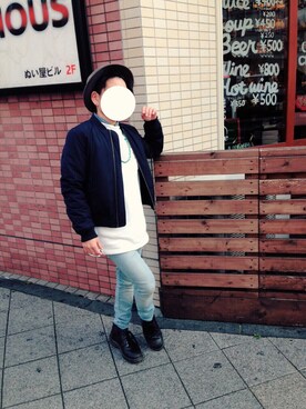 「earth music&ecology（アースミュージックアンドエコロジー）のアイテム」を使った、古橋さん（メンズ・157cm）の冬コーディネート