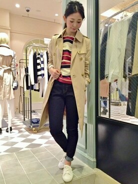 「SLOBE IENA（スローブイエナ）のアイテム（トレンチコート）」を使った、tsugumiさん（レディース・160cm）の冬コーディネート