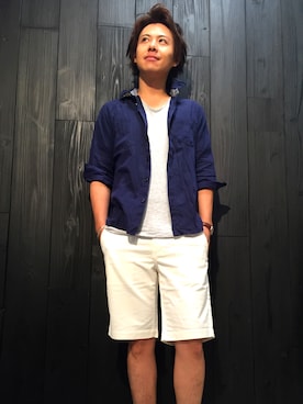 「MK MICHEL KLEIN HOMME （エムケーミッシェルクランオム）のアイテム（パンツ）」を使った、CHIKARAさん（メンズ・170cm）の夏コーディネート