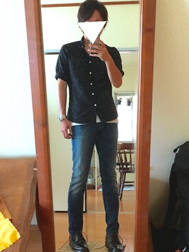 「HILFIGER DENIM（ヒルフィガーデニム）のアイテム（デニムパンツ）」を使った、らしーさん（メンズ・170cm）の夏コーディネート
