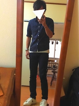 「CONVERSE（コンバース）のCONVERSE コンバース ONE STAR(A) 32340280 OX *WHITE/BLACK （スニーカー）」を使った、らしーさん（メンズ・170cm）の夏コーディネート