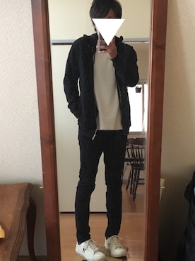 「CONVERSE（コンバース）のCONVERSE コンバース ONE STAR(A) 32340280 OX *WHITE/BLACK （スニーカー）」を使った、らしーさん（メンズ・170cm）の秋コーディネート