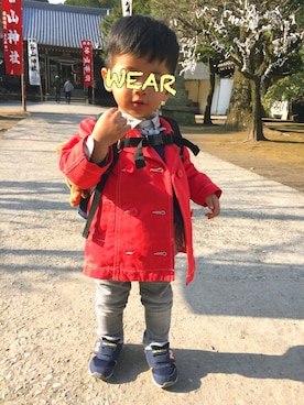 「babygap」｜「アイテム（トレンチコート）」を使った、haruruさん（キッズ・90cm）の冬コーディネート