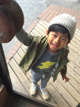 「babygap」｜「アイテム（ミリタリージャケット）」を使った、haruruさん（キッズ・90cm）の冬コーディネート