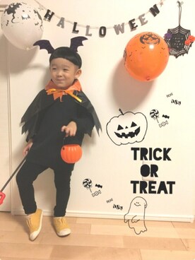 「halloween」｜「アイテム（スウェット）」を使った、naru ◡̈さん（キッズ・100cm）の秋コーディネート