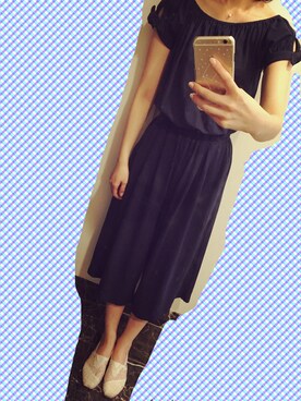 「Khaju（カージュ）のアイテム（つなぎ/オールインワン）」を使った、mioさん（レディース・157cm）の秋コーディネート