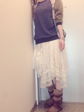 「OMEGA（オメガ）のアイテム（アナログ腕時計）」を使った、あーるゆーさん（レディース・164cm）の冬コーディネート