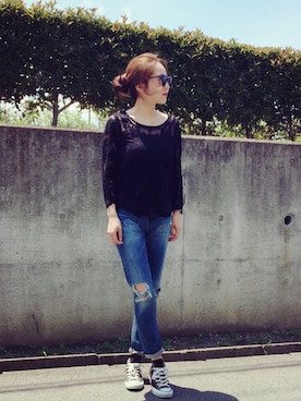 「DHOLIC（ディーホリック）のアイテム（アクセサリー）」を使った、shino◡̈*❤︎さん（レディース・154cm）の夏コーディネート