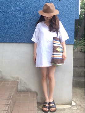 「DHOLIC（ディーホリック）のアイテム（アクセサリー）」を使った、shino◡̈*❤︎さん（レディース・154cm）の夏コーディネート