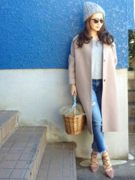 「YEVS（イーブス）のアイテム」を使った、shino◡̈*❤︎さん（レディース・154cm）の冬コーディネート