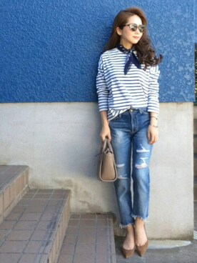 shino◡̈*❤︎さん（レディース・154cm）の春コーディネート