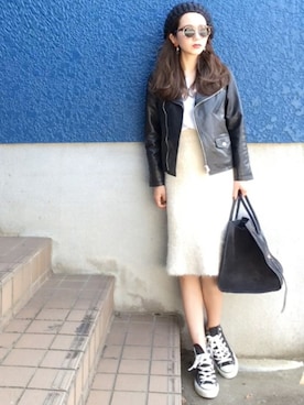 「Dieu（ディユウ）のアイテム（帽子）」を使った、shino◡̈*❤︎さん（レディース・154cm）の秋コーディネート