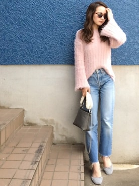 「CANAL JEAN（キャナルジーン）のアイテム（バレエシューズ）」を使った、shino◡̈*❤︎さん（レディース・154cm）の冬コーディネート