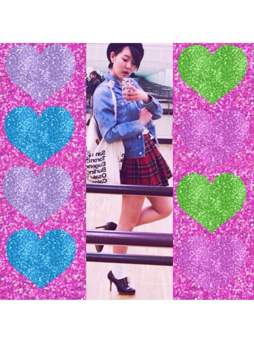 「American Apparel、Dr.Martens、GAP、i、FOREVER21、Ralph Lauren」｜「GAPのdenim jacket（デニムジャケット、ブルー系）」を使った、MEGさん（レディース・172cm）の春コーディネートの1枚目の写真
